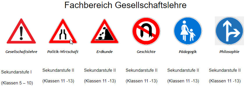 Gesellschaftslehre Fachbereiche